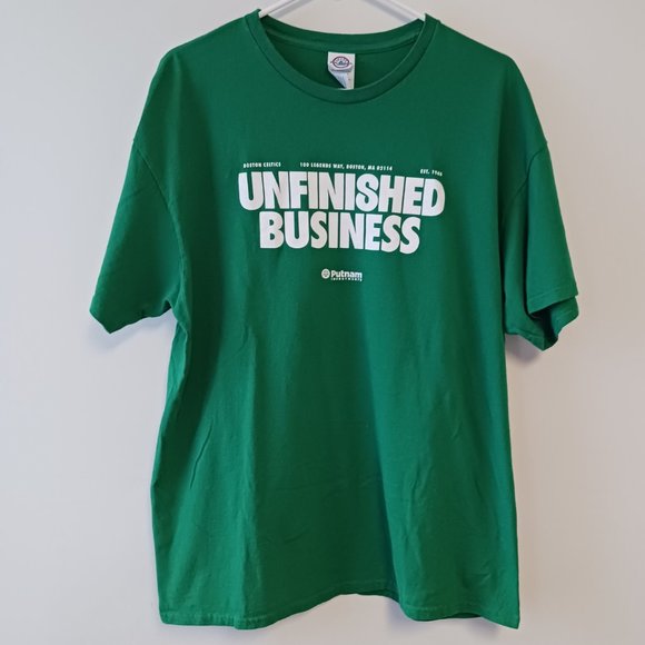 T Shirt NBA Boston Celtics Basketball Unfinished Business Size XL Extra Large - Picture 2 of 5